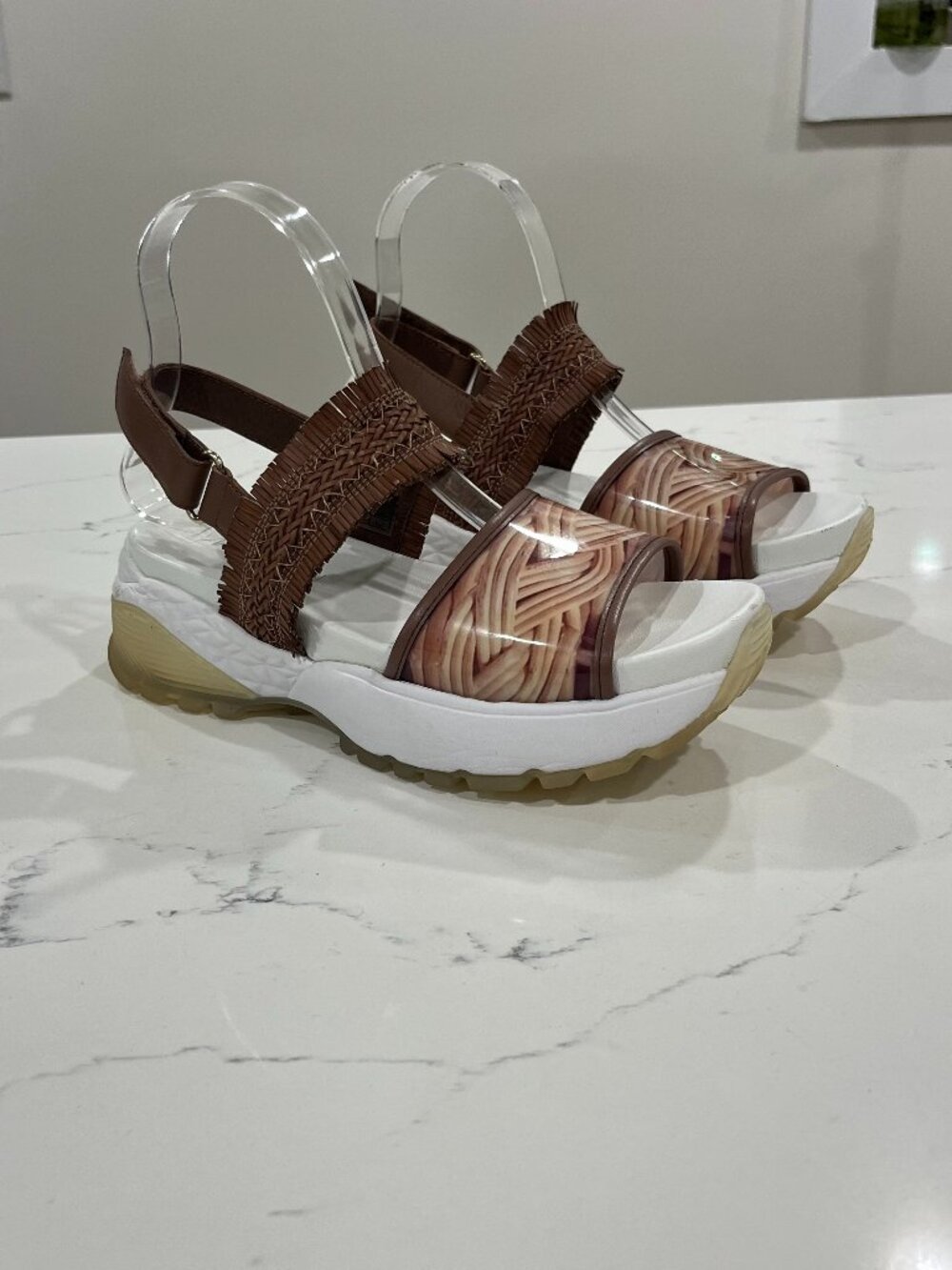 Marc Cain Brown woven platforms sandals Size 37 / 6.5 USA